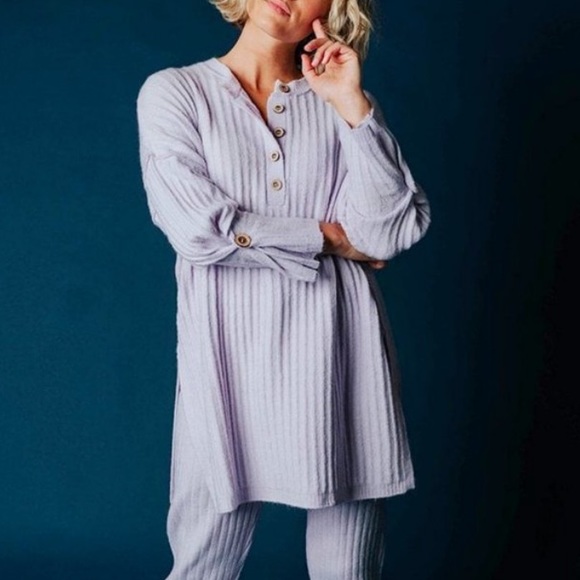 Free People Around the Clock Tunic Sweater Lavendar - Picture 1 of 12